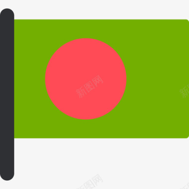 孟加拉国国际国旗5桅杆图标图标