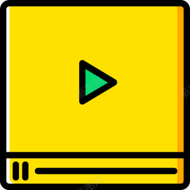 腾讯视频图标视频播放器电影6黄色图标图标