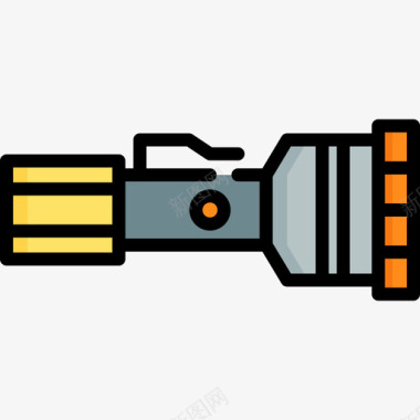 运动会徽手电筒冒险运动7线性颜色图标图标