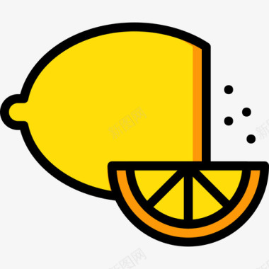 柠檬美食黄色图标图标