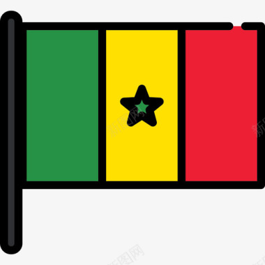 塞内加尔国旗收藏2号桅杆图标图标
