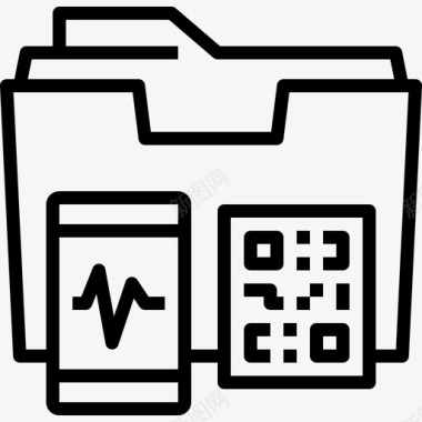 二维码手机关注二维码文件夹扫描仪图标图标