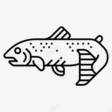 鳟鱼鱼食物图标图标