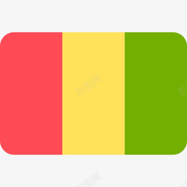 矩形几内亚国际国旗6圆形矩形图标图标