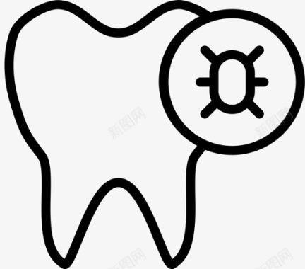 细菌牙齿细菌蛀牙图标图标