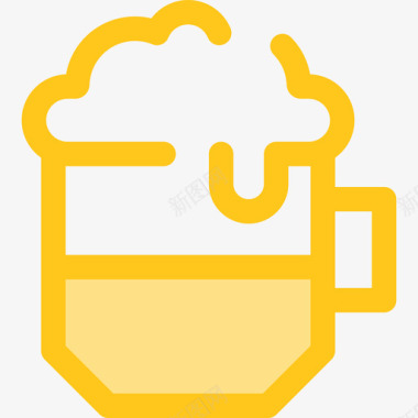 啤酒食物和餐厅7黄色图标图标