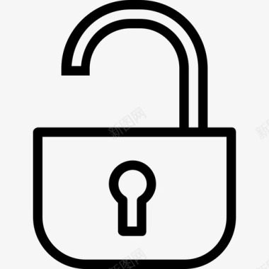 公共标识安全挂锁安全7线性图标图标