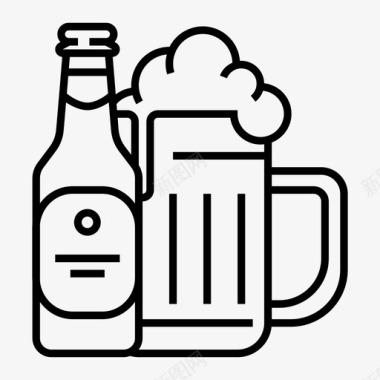 啤酒节啤酒酒吧啤酒瓶图标图标