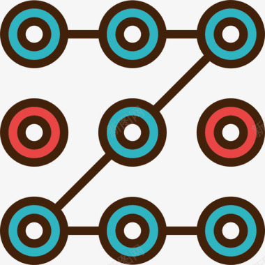 彩色标示解锁电脑安全9彩色图标图标