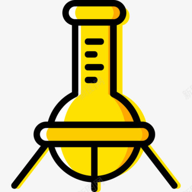 黄色棒球棒烧瓶科学9号黄色图标图标