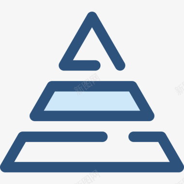 金字塔员工组织蓝色图标图标