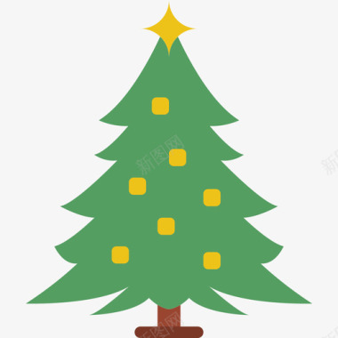 圣诞树冬季4平坦图标图标