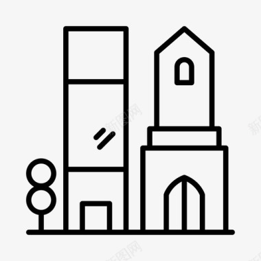 建筑物教堂城市图标图标