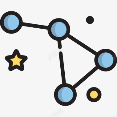 背景图案星座宇宙18线性颜色图标图标