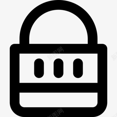 公共标识安全挂锁安全16轮廓图标图标