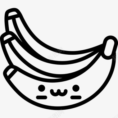 香蕉可爱的食物直系图标图标