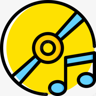 光盘光盘音乐9黄色图标图标