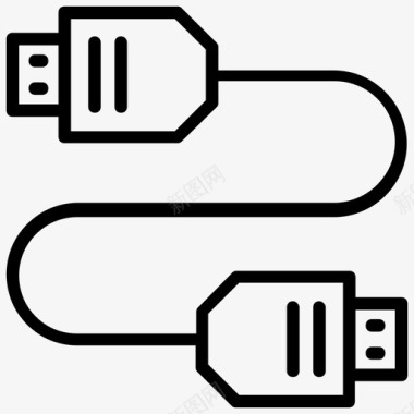充电显示电缆连接器连接器插孔数据电缆图标图标