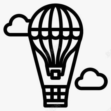 热空气热气球飞行热空气图标图标