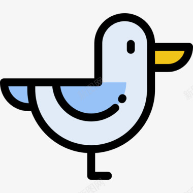 鸭鸭动物30线颜色图标图标