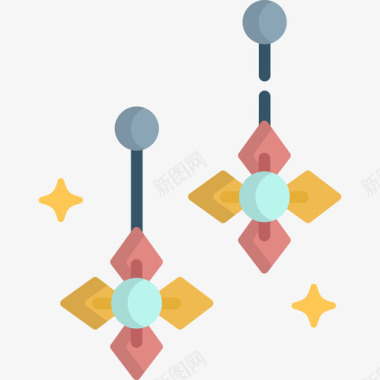 耳环展架设计耳环珠宝3扁平图标图标
