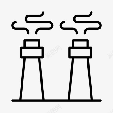 发电工厂工业制造图标图标