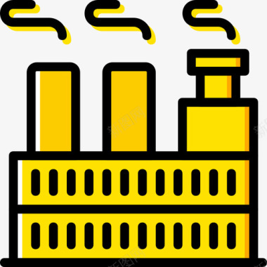 漂亮黄色工厂工业8黄色图标图标