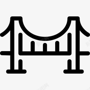 桥路灯桥城市14直线图标图标