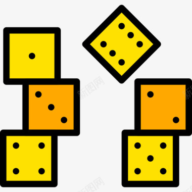 骰子赌场赌博2黄色图标图标