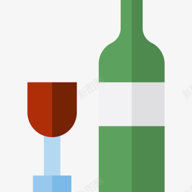 情人节丘比特葡萄酒情人节15平淡图标图标