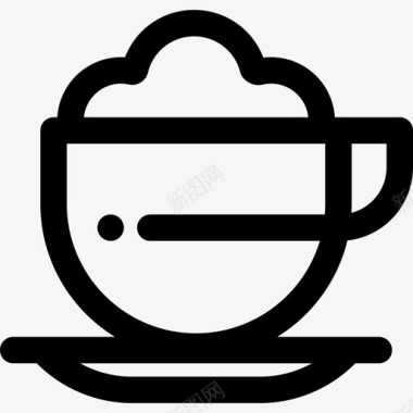 卡布奇诺22号咖啡店线性图标图标