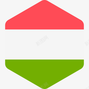 匈牙利国际国旗2六边形图标图标