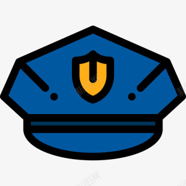 正义石狮子警察帽正义3号直线颜色图标图标