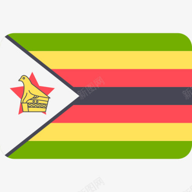圆形UI津巴布韦国际国旗6圆形矩形图标图标