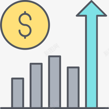 彩色块条形图财务13彩色图标图标