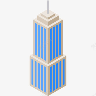 摩天大楼城市元素6平面图标图标