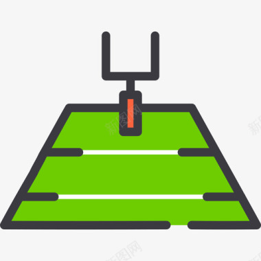 双色足球图标美式足球场运动9线性颜色图标图标