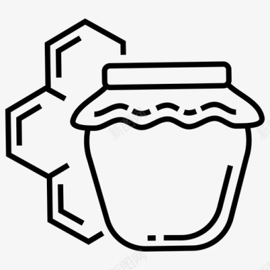 蜂蜜蜂蜜罐养蜂食品图标图标