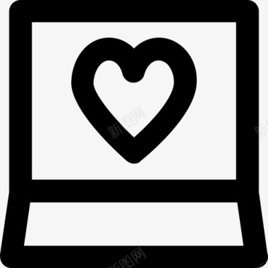 笔记本电脑爱与浪漫7大胆圆润图标图标