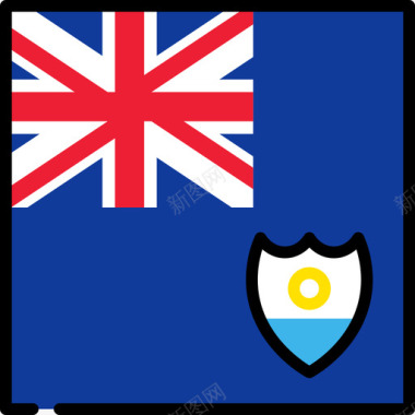 安圭拉国旗收藏3方形图标图标