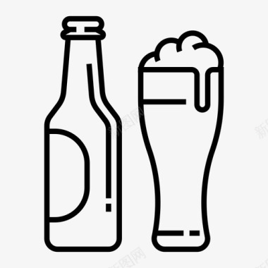 酒杯啤酒酒吧啤酒瓶图标图标