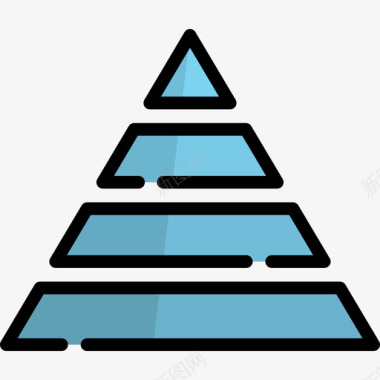 金字塔电子和网络元素集合2线颜色图标图标