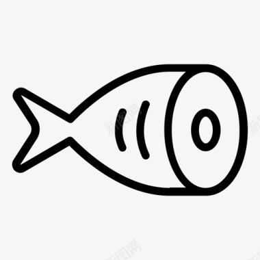 鱼块食物半切图标图标