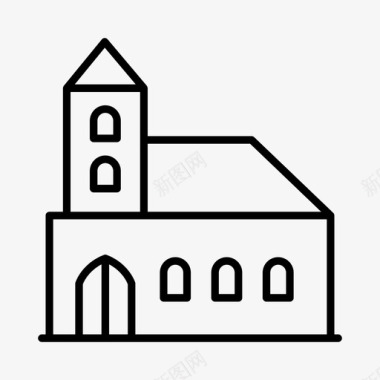 教堂建筑物城市图标图标