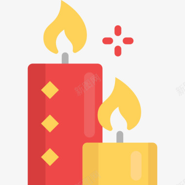 蜡烛中式扁平图标图标