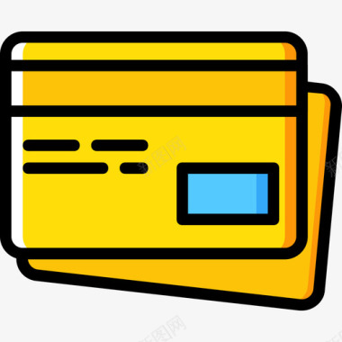 信用卡宣传册信用卡5号送货黄色图标图标
