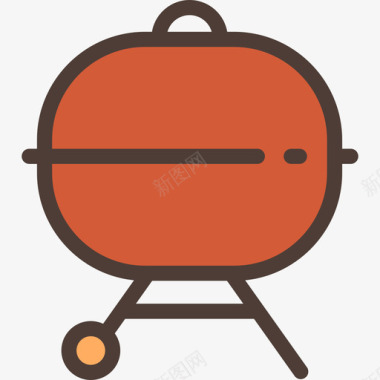 烧烤厨房元素3线性颜色图标图标