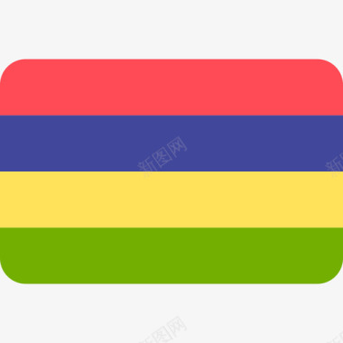 圆形UI毛里求斯国际国旗6圆形矩形图标图标
