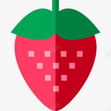 粉色草莓背景草莓食品19扁平图标图标