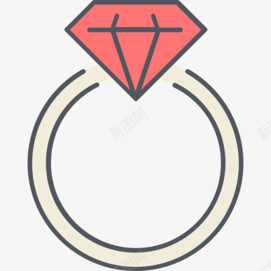订婚戒指爱情6彩色图标图标